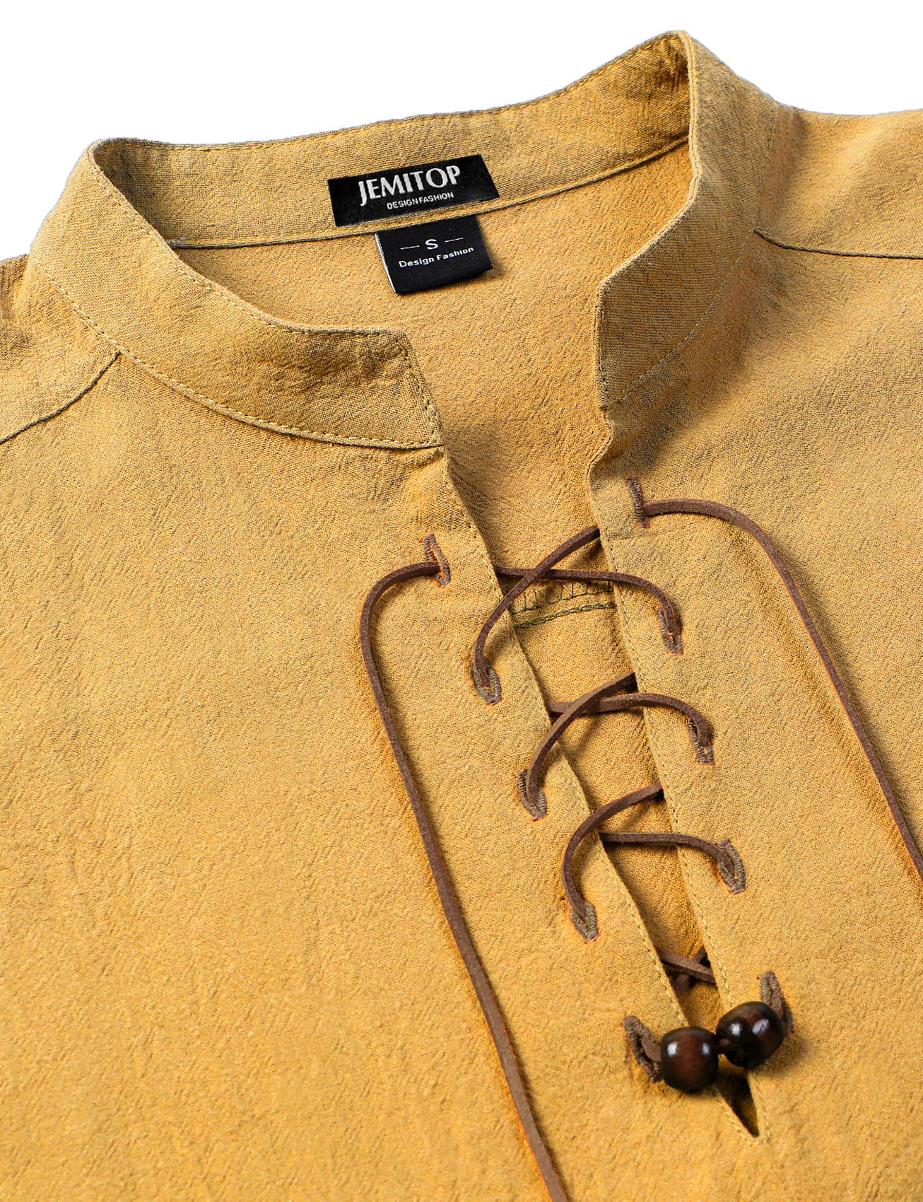 JEMITOP Men's Retro Pure Cotton Lace Up Sleeveless Shirts for Pirate Renaissance Medieval Viking Costume