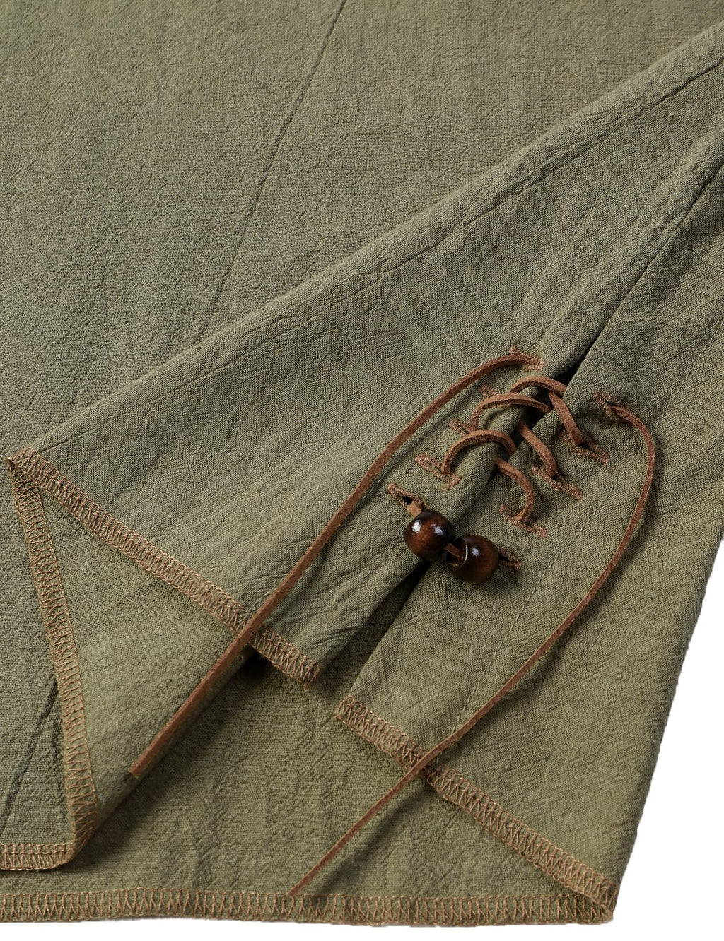 JEMITOP Men's Retro Pure Cotton Lace Up Sleeveless Shirts for Pirate Renaissance Medieval Viking Costume