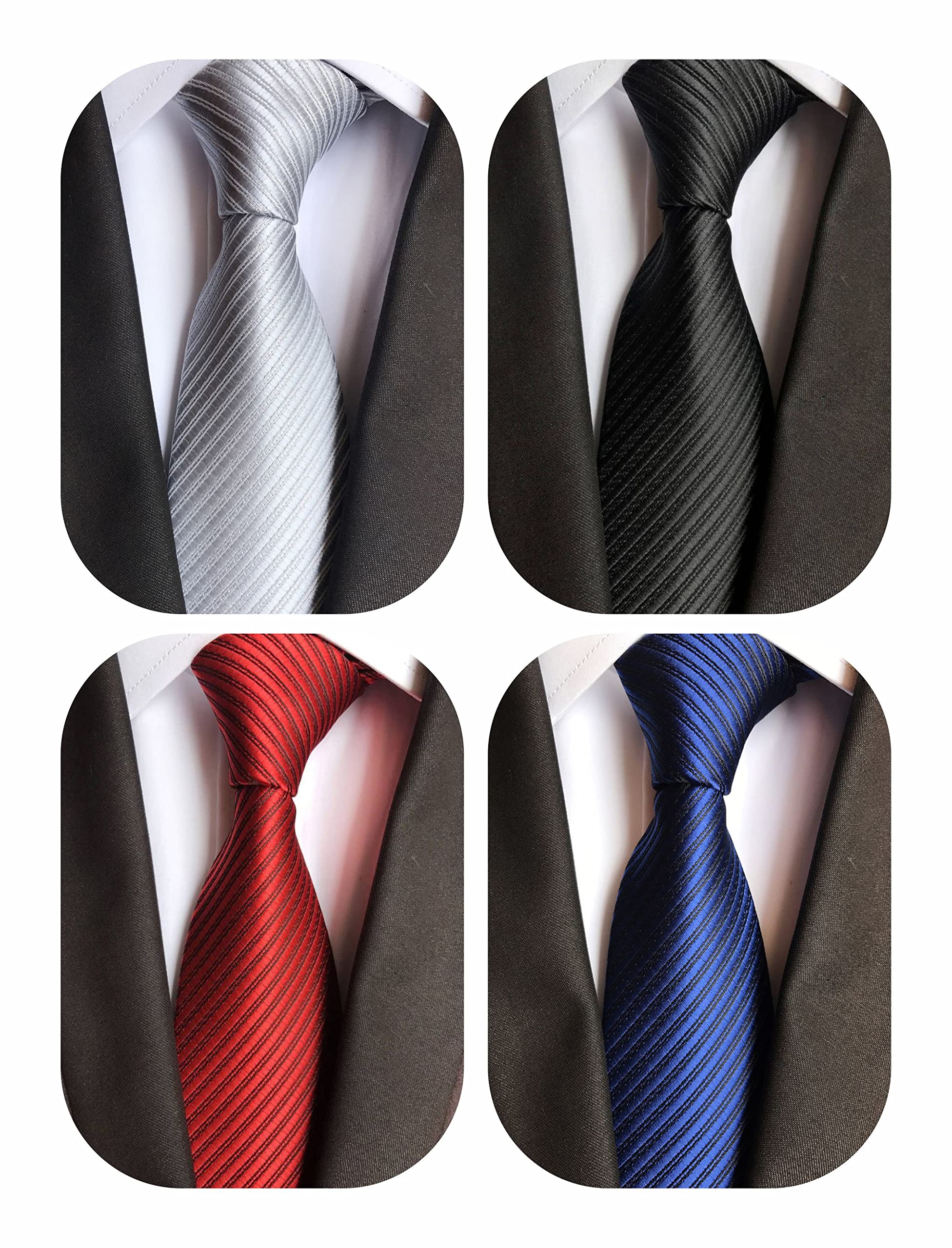 WeiShang Lot 6 PCS Classic Men's Silk Tie Necktie Woven JACQUARD Neck Ties