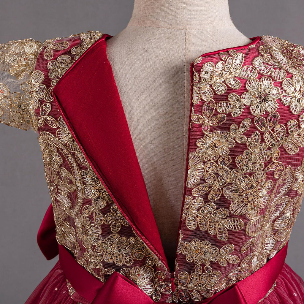 TTYAOVO Girls Pageant Princess Flower Dress Kids Prom Puffy Ball Gowns