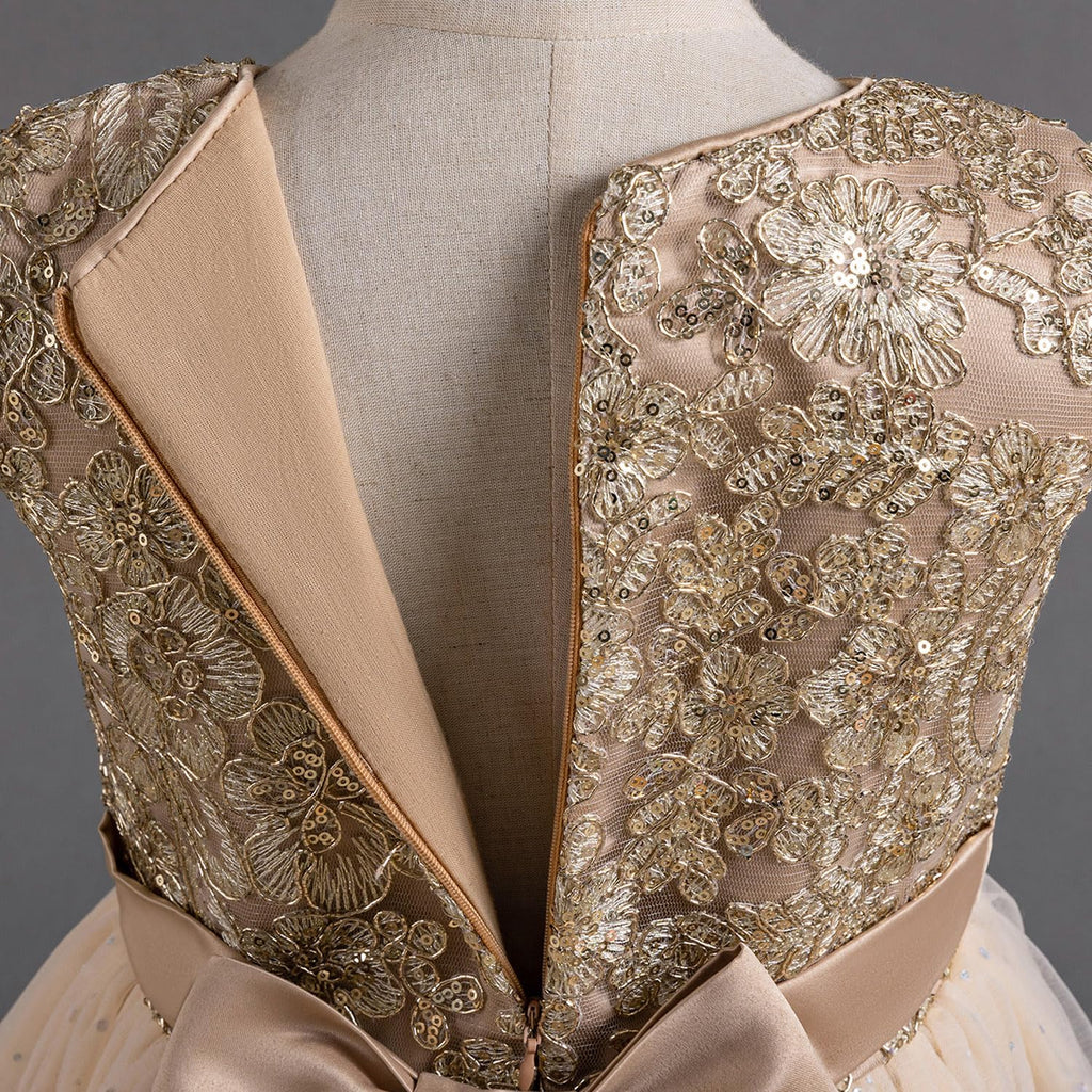 TTYAOVO Girls Pageant Princess Flower Dress Kids Prom Puffy Ball Gowns