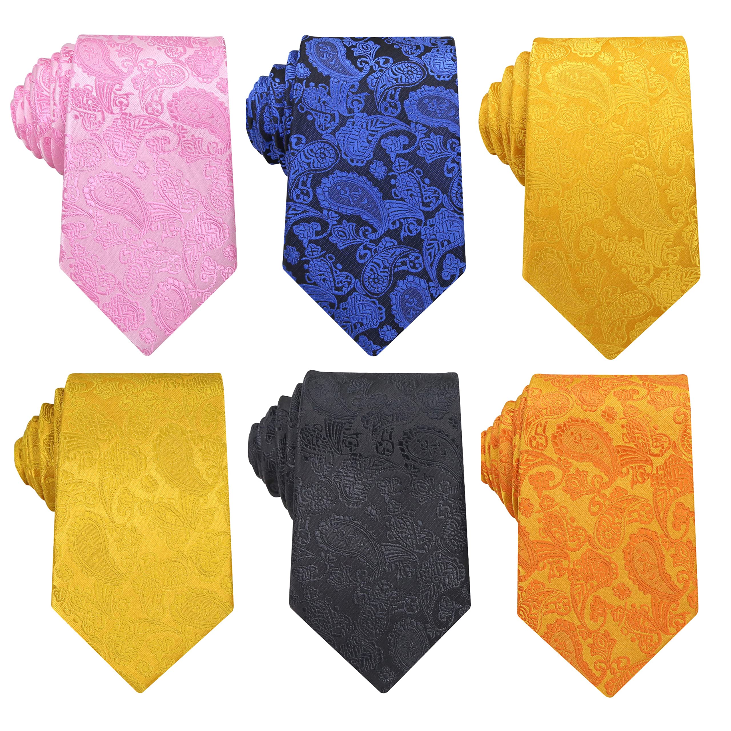 WeiShang Lot 6 PCS Classic Men's Silk Tie Necktie Woven JACQUARD Neck Ties