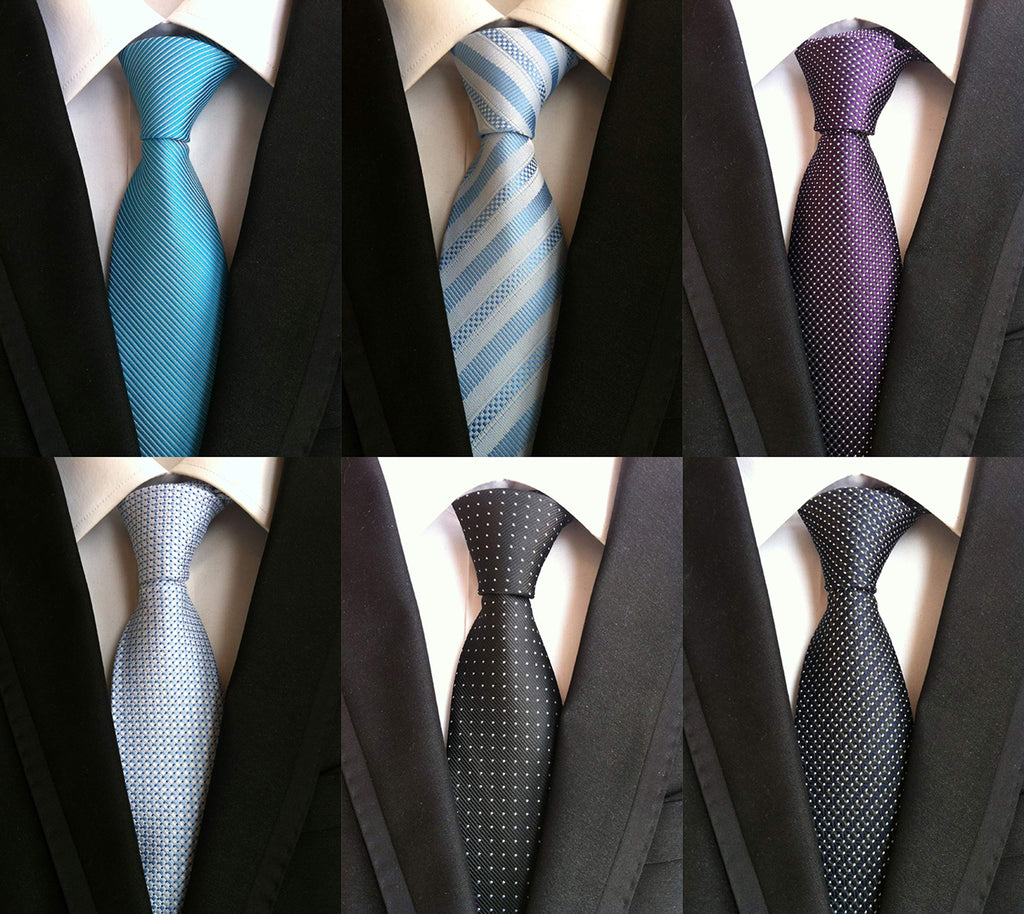 WeiShang Lot 6 PCS Classic Men's Silk Tie Necktie Woven JACQUARD Neck Ties