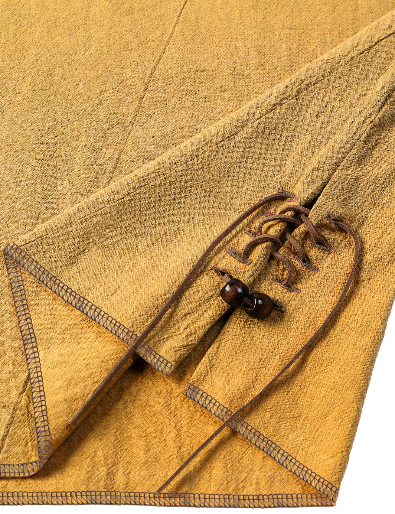 JEMITOP Men's Retro Pure Cotton Lace Up Sleeveless Shirts for Pirate Renaissance Medieval Viking Costume