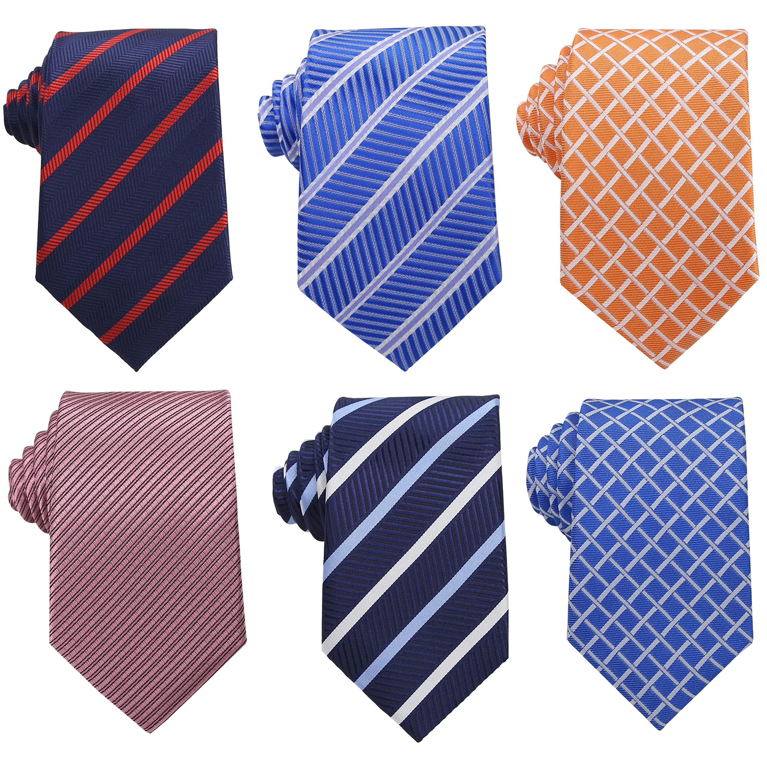 WeiShang Lot 6 PCS Classic Men's Silk Tie Necktie Woven JACQUARD Neck Ties