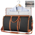 NNEDSZ Black Convertible Garment Duffel Bag with Leather Accents - Travel Weekender Bag for Suits and Dresses